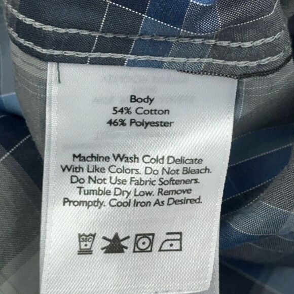 Eddie Bauer Shirt Mens Size TL Large Tall Blue Plaid Wrinkle Free Relaxed Fit - Picture 8 of 10